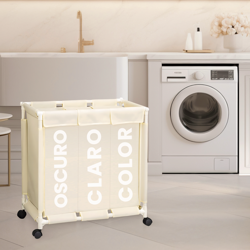 Cesta de Ropa Sucia Multifuncional (3 compartimientos)